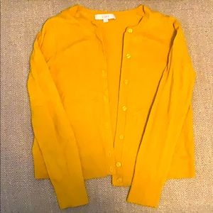 LOFT mustard cardigan